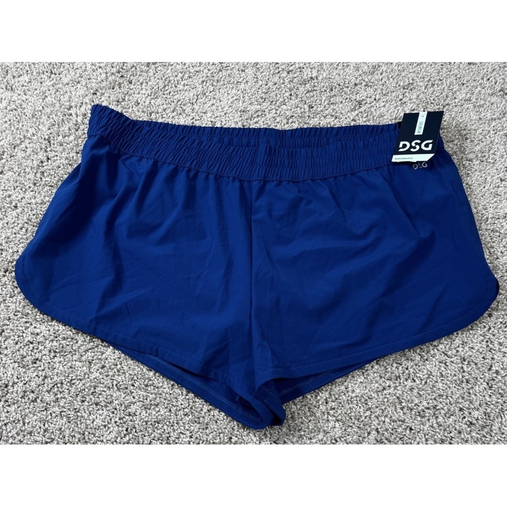 NEW DSG Womens Mid Rise Stride Run Short Performance Athletic Blue 3" Inseam XXL